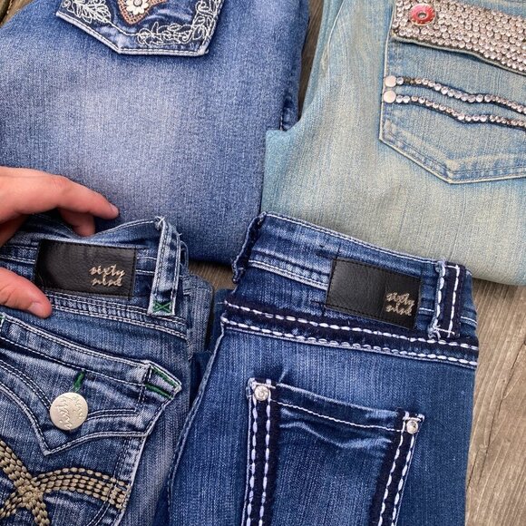 Lot of 4 Vintage Y2K Denim Jeans Size 25-28 - Mirmana, Sixty Nine - Picture 5 of 9